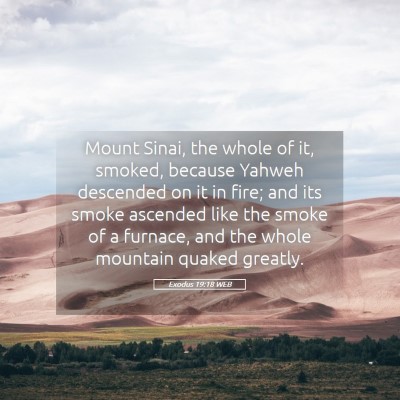 Picture 05 - Exodus 19:18 WEB - Mount Sinai, the whole of it, smoked, because - Bible Verse Picture