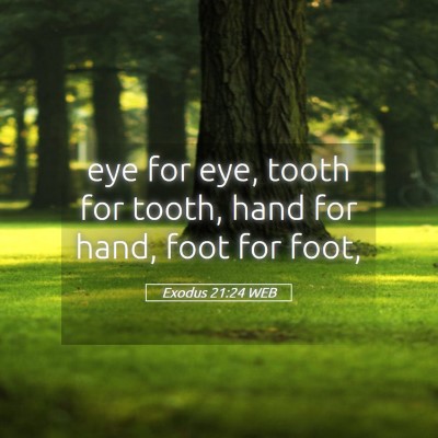 Picture 05 - Exodus 21:24 WEB - eye for eye, tooth for tooth, hand for hand, foot - Bible Verse Picture
