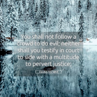 Picture 05 - Exodus 23:2 WEB - You shall not follow a crowd to do evil; neither - Bible Verse Picture