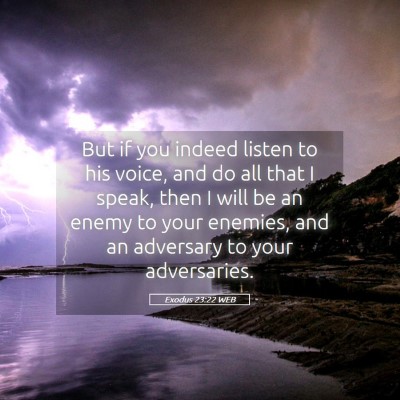 Picture 05 - Exodus 23:22 WEB - But if you indeed listen to his voice, and do all - Bible Verse Picture