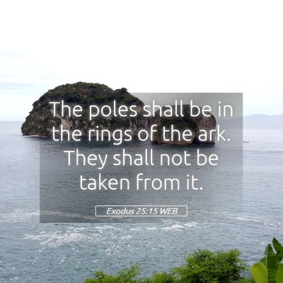 Picture 05 - Exodus 25:15 WEB - The poles shall be in the rings of the ark. They - Bible Verse Picture