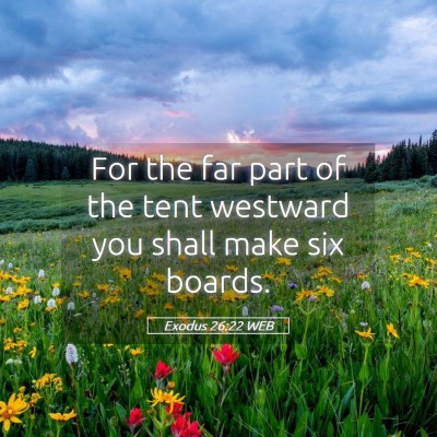 Picture 05 - Exodus 26:22 WEB - For the far part of the tent westward you shall - Bible Verse Picture