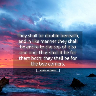 Picture 05 - Exodus 26:24 WEB - They shall be double beneath, and in like manner - Bible Verse Picture