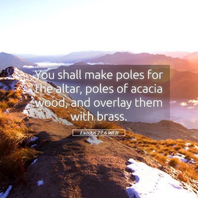 Picture 05 - Exodus 27:6 WEB - You shall make poles for the altar, poles of - Bible Verse Picture