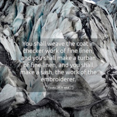 Picture 05 - Exodus 28:39 WEB - You shall weave the coat in checker work of fine - Bible Verse Picture