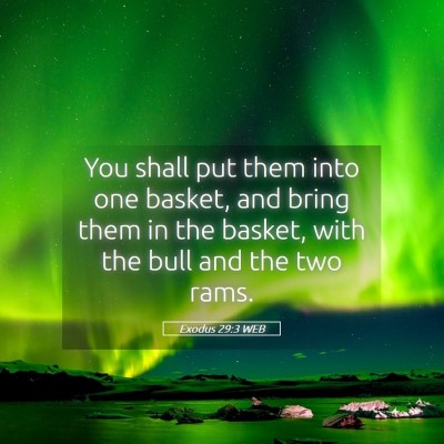 Picture 05 - Exodus 29:3 WEB - You shall put them into one basket, and bring - Bible Verse Picture