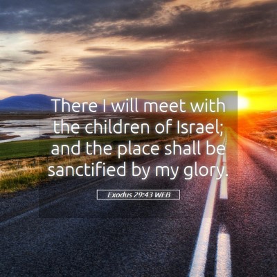 Picture 05 - Exodus 29:43 WEB - There I will meet with the children of Israel; - Bible Verse Picture
