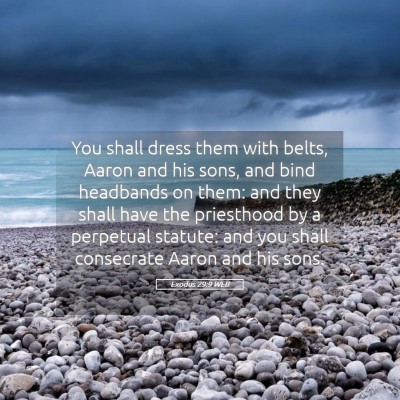 Picture 05 - Exodus 29:9 WEB - You shall dress them with belts, Aaron and his - Bible Verse Picture