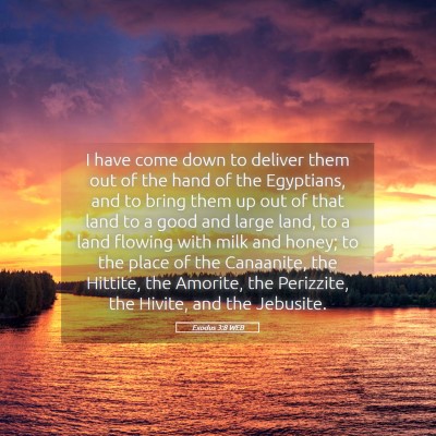 Picture 05 - Exodus 3:8 WEB - I have come down to deliver them out of the hand - Bible Verse Picture