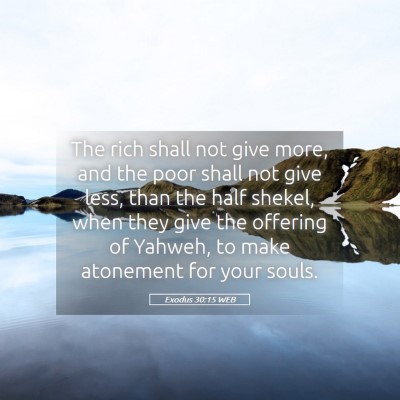 Picture 05 - Exodus 30:15 WEB - The rich shall not give more, and the poor shall - Bible Verse Picture