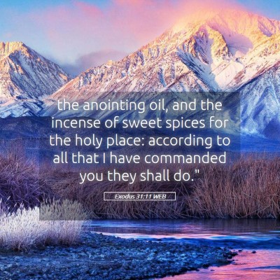 Picture 05 - Exodus 31:11 WEB - the anointing oil, and the incense of sweet - Bible Verse Picture