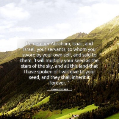 Picture 05 - Exodus 32:13 WEB - Remember Abraham, Isaac, and Israel, your - Bible Verse Picture