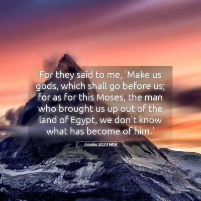 Picture 05 - Exodus 32:23 WEB - For they said to me, 'Make us gods, which shall - Bible Verse Picture