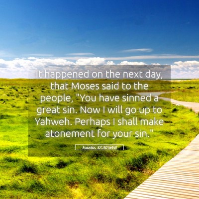 Picture 05 - Exodus 32:30 WEB - It happened on the next day, that Moses said to - Bible Verse Picture