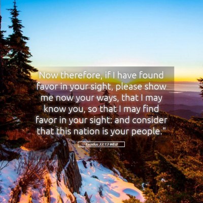 Picture 05 - Exodus 33:13 WEB - Now therefore, if I have found favor in your - Bible Verse Picture