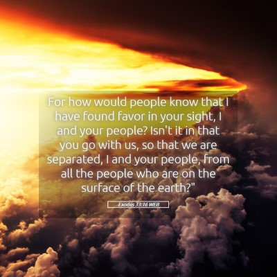 Picture 05 - Exodus 33:16 WEB - For how would people know that I have found favor - Bible Verse Picture