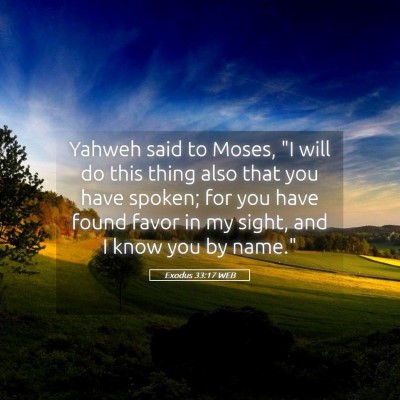 Picture 05 - Exodus 33:17 WEB - Yahweh said to Moses, 