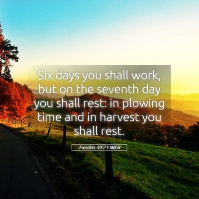 Picture 05 - Exodus 34:21 WEB - Six days you shall work, but on the seventh day - Bible Verse Picture