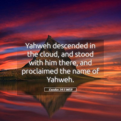 Picture 05 - Exodus 34:5 WEB - Yahweh descended in the cloud, and stood with him - Bible Verse Picture