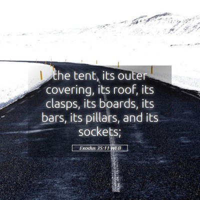 Picture 05 - Exodus 35:11 WEB - the tent, its outer covering, its roof, its - Bible Verse Picture