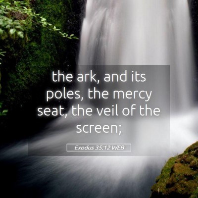 Picture 05 - Exodus 35:12 WEB - the ark, and its poles, the mercy seat, the veil - Bible Verse Picture
