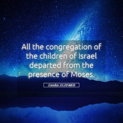 Picture 05 - Exodus 35:20 WEB - All the congregation of the children of Israel - Bible Verse Picture