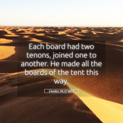 Picture 05 - Exodus 36:22 WEB - Each board had two tenons, joined one to another. - Bible Verse Picture