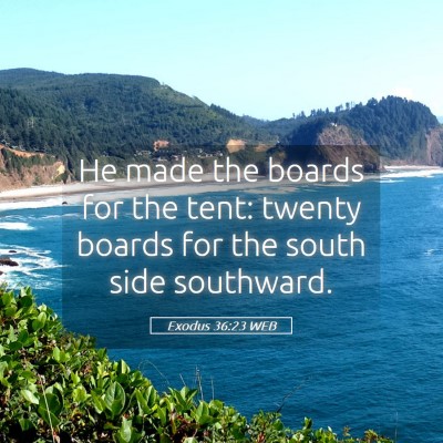 Picture 05 - Exodus 36:23 WEB - He made the boards for the tent: twenty boards - Bible Verse Picture