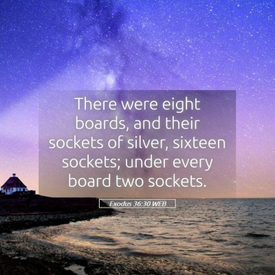 Picture 05 - Exodus 36:30 WEB - There were eight boards, and their sockets of - Bible Verse Picture