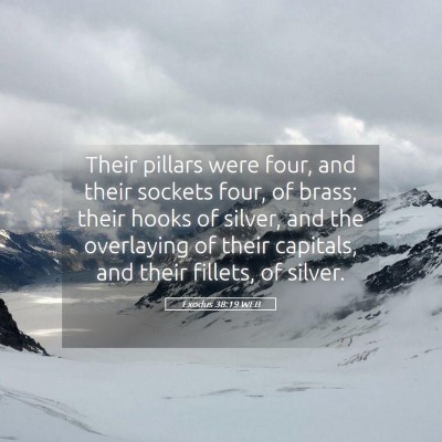 Picture 05 - Exodus 38:19 WEB - Their pillars were four, and their sockets four, - Bible Verse Picture