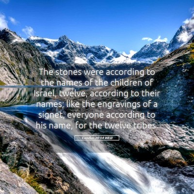 Picture 05 - Exodus 39:14 WEB - The stones were according to the names of the - Bible Verse Picture
