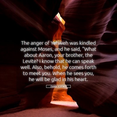 Picture 05 - Exodus 4:14 WEB - The anger of Yahweh was kindled against Moses, - Bible Verse Picture