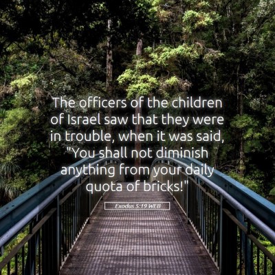 Picture 05 - Exodus 5:19 WEB - The officers of the children of Israel saw that - Bible Verse Picture