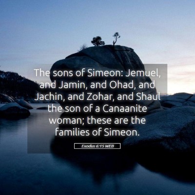 Picture 05 - Exodus 6:15 WEB - The sons of Simeon: Jemuel, and Jamin, and Ohad, - Bible Verse Picture
