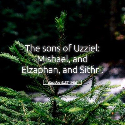 Picture 05 - Exodus 6:22 WEB - The sons of Uzziel: Mishael, and Elzaphan, and - Bible Verse Picture