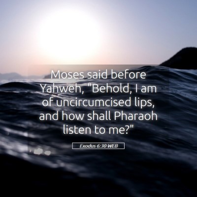 Picture 05 - Exodus 6:30 WEB - Moses said before Yahweh, 