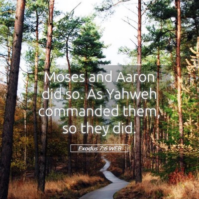 Picture 05 - Exodus 7:6 WEB - Moses and Aaron did so. As Yahweh commanded them, - Bible Verse Picture