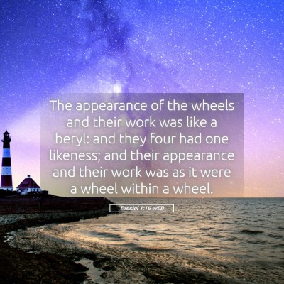 Picture 05 - Ezekiel 1:16 WEB - The appearance of the wheels and their work was - Bible Verse Picture