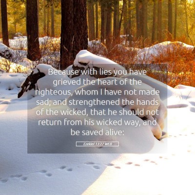 Picture 05 - Ezekiel 13:22 WEB - Because with lies you have grieved the heart of - Bible Verse Picture