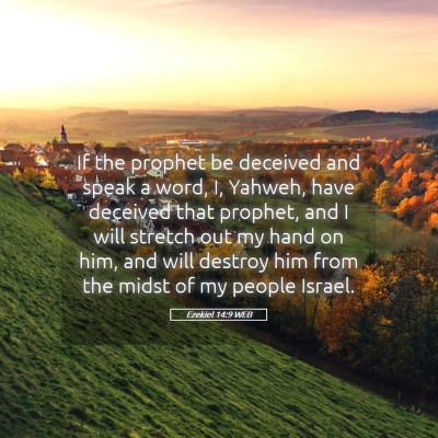 Picture 05 - Ezekiel 14:9 WEB - If the prophet be deceived and speak a word, I, - Bible Verse Picture