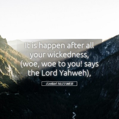 Picture 05 - Ezekiel 16:23 WEB - It is happen after all your wickedness, (woe, woe - Bible Verse Picture