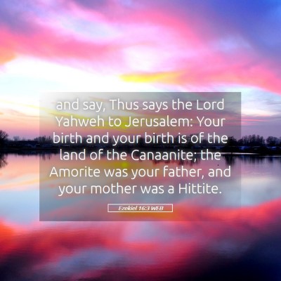 Picture 05 - Ezekiel 16:3 WEB - and say, Thus says the Lord Yahweh to Jerusalem: - Bible Verse Picture
