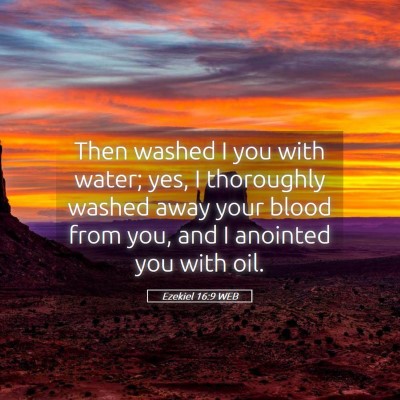 Picture 05 - Ezekiel 16:9 WEB - Then washed I you with water; yes, I thoroughly - Bible Verse Picture