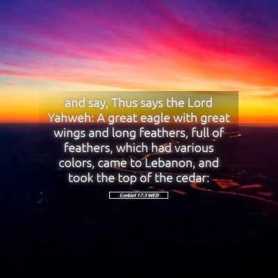 Picture 05 - Ezekiel 17:3 WEB - and say, Thus says the Lord Yahweh: A great eagle - Bible Verse Picture