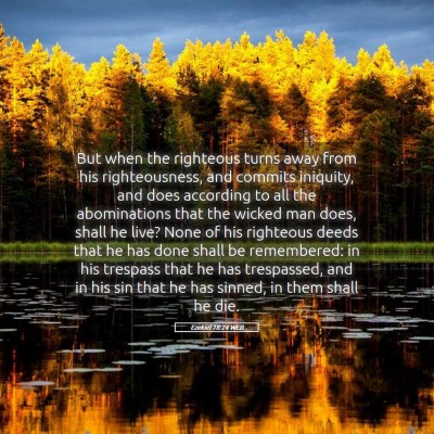 Picture 05 - Ezekiel 18:24 WEB - But when the righteous turns away from his - Bible Verse Picture
