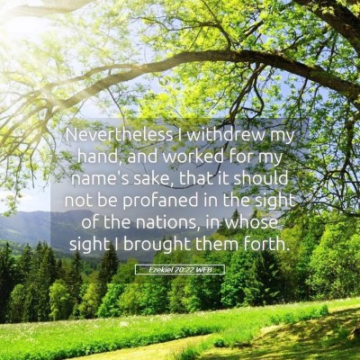 Picture 05 - Ezekiel 20:22 WEB - Nevertheless I withdrew my hand, and worked for - Bible Verse Picture