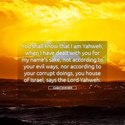 Picture 05 - Ezekiel 20:44 WEB - You shall know that I am Yahweh, when I have - Bible Verse Picture