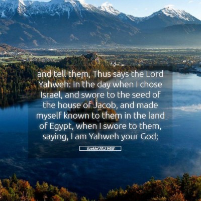 Picture 05 - Ezekiel 20:5 WEB - and tell them, Thus says the Lord Yahweh: In the - Bible Verse Picture