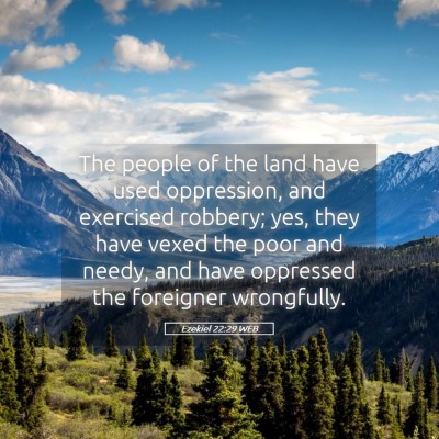 Picture 05 - Ezekiel 22:29 WEB - The people of the land have used oppression, and - Bible Verse Picture