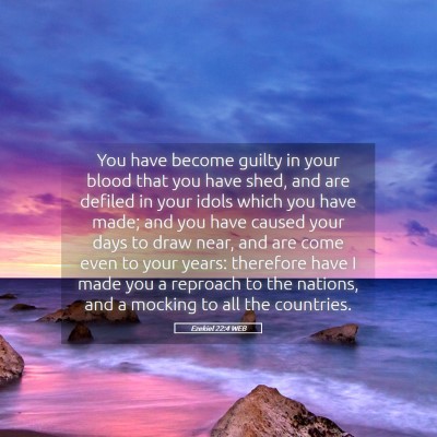 Picture 05 - Ezekiel 22:4 WEB - You have become guilty in your blood that you - Bible Verse Picture